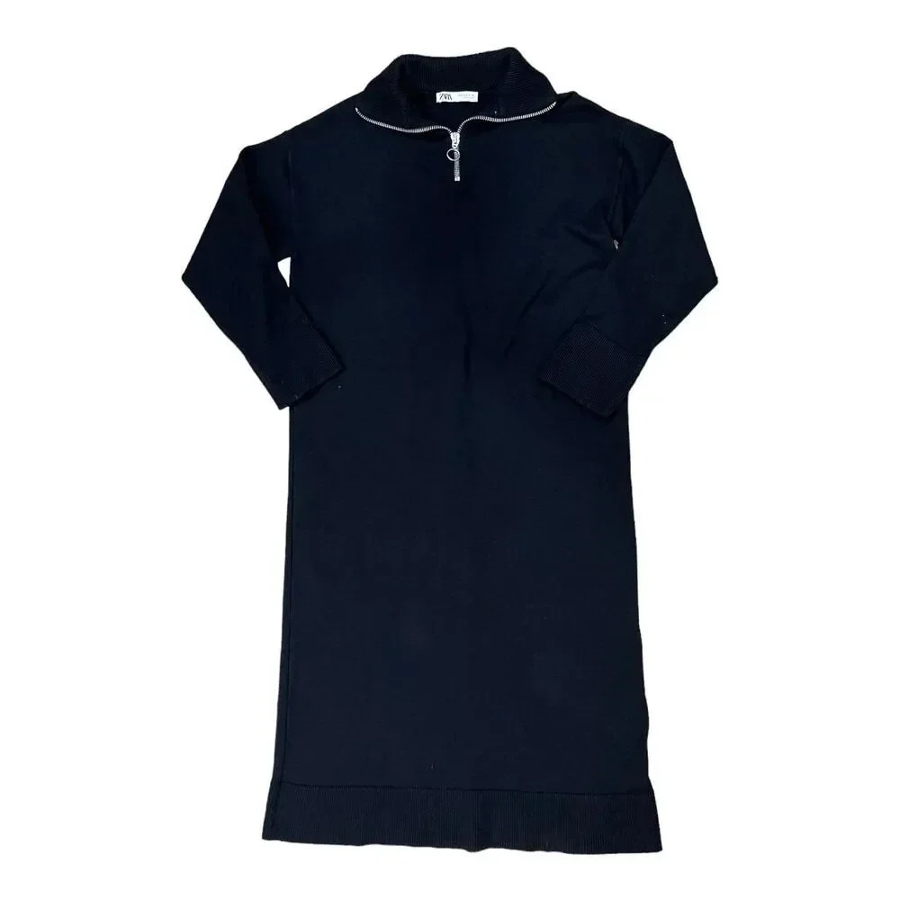 Zara Black Knit Maxi Dress M